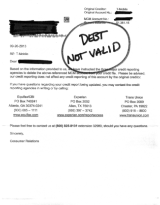 Debt validation 3